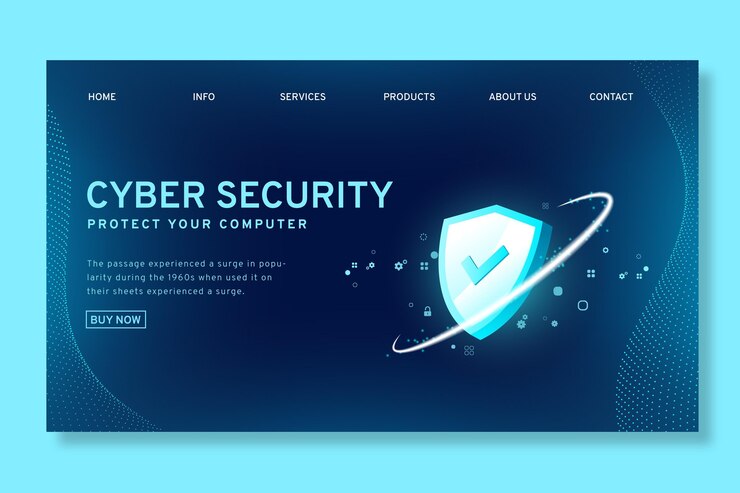 Vector Gratis cyber security landing page
