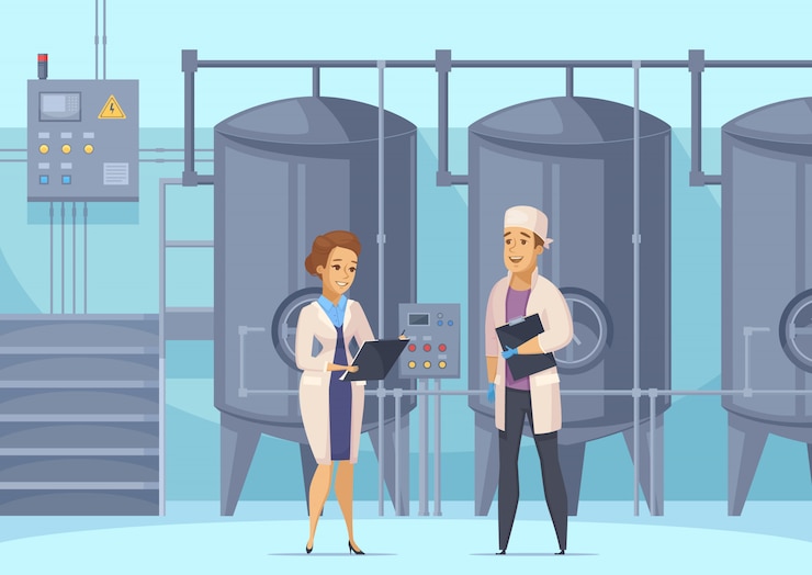 Vector Gratis dairy production illustration