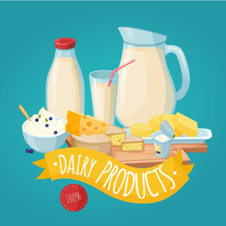 Vector Gratis dairy products poster