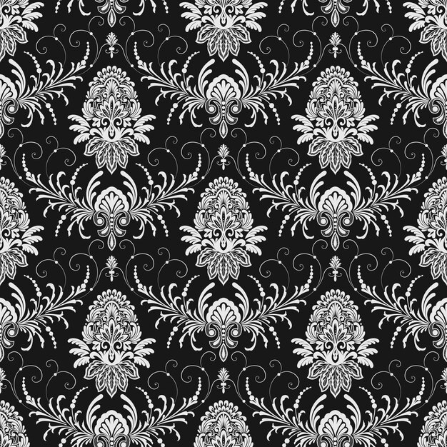 damask seamless pattern element vector floral damask ornament vintage illustration