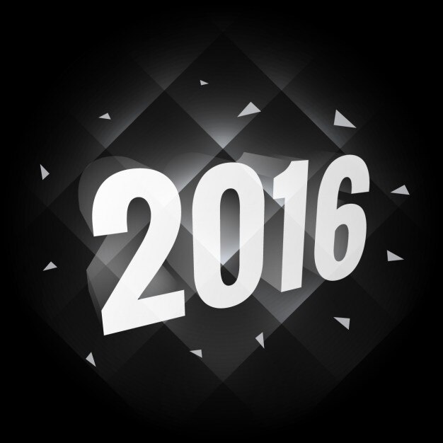 Vector Gratis dark 2016 new year card
