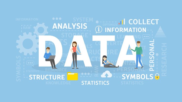 Vector Gratis data concept illustration idea of collecting analysing and using