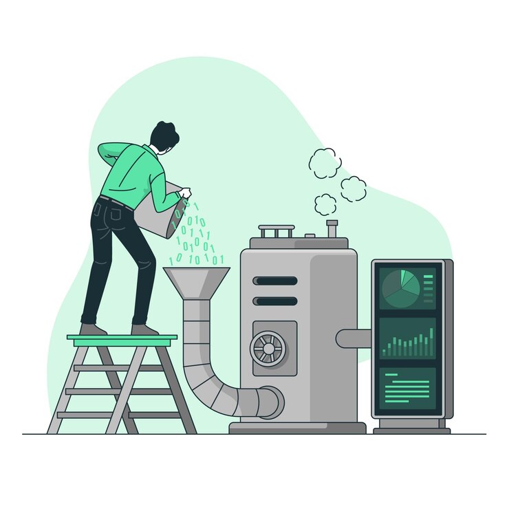 Vector Gratis data processing concept illustration