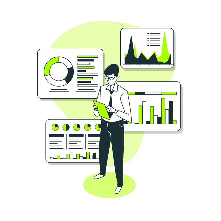 Vector Gratis data report concept illustration