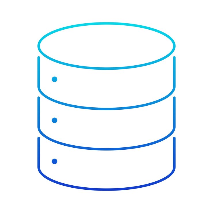 Vector Gratis database outline gradient style
