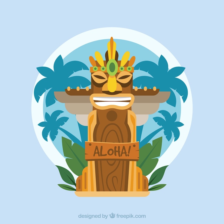 Vector Gratis decorative background with totem