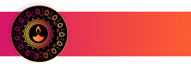 Vector Gratis decorative diwali diya empty banner design