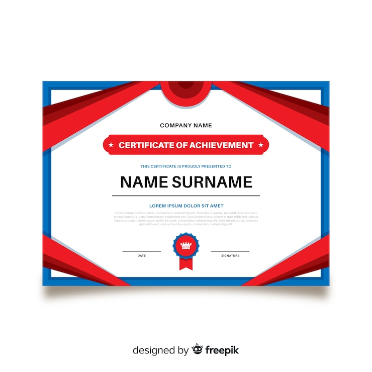 Vector Gratis decorative  flat certificate template