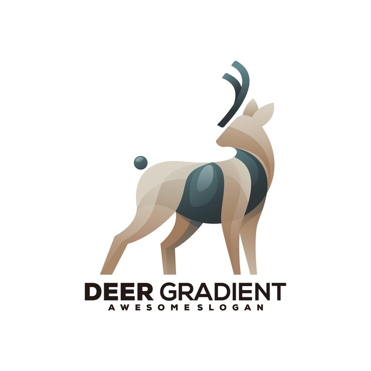 Vector Gratis deer gradient colorful logo illustration