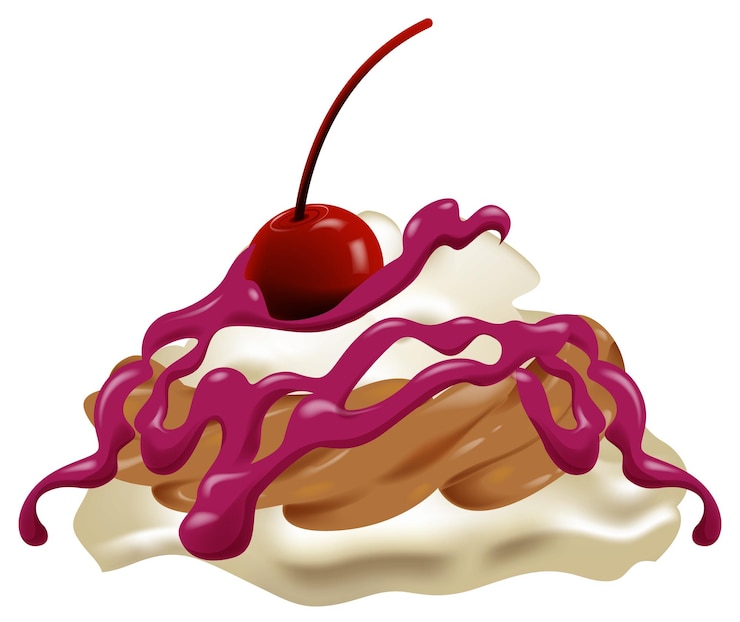 Vector Gratis delicious cherry topped whipped cream dessert