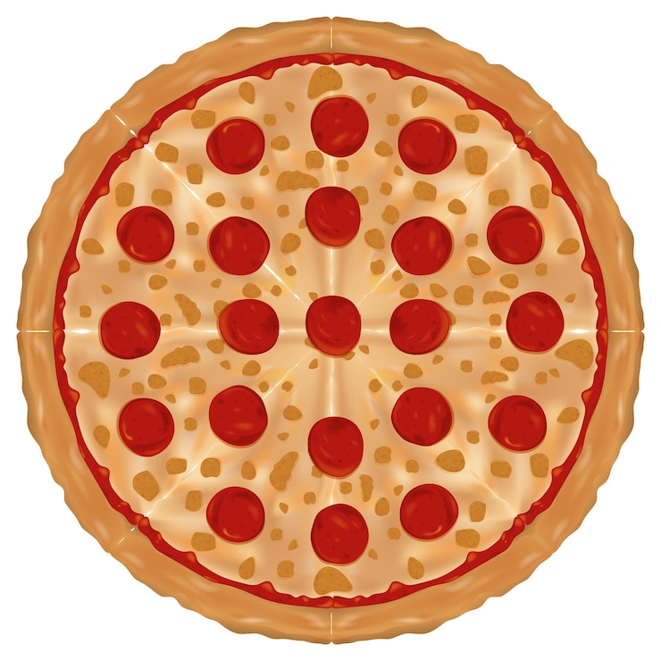 Vector Gratis delicious pepperoni pizza vector illustration