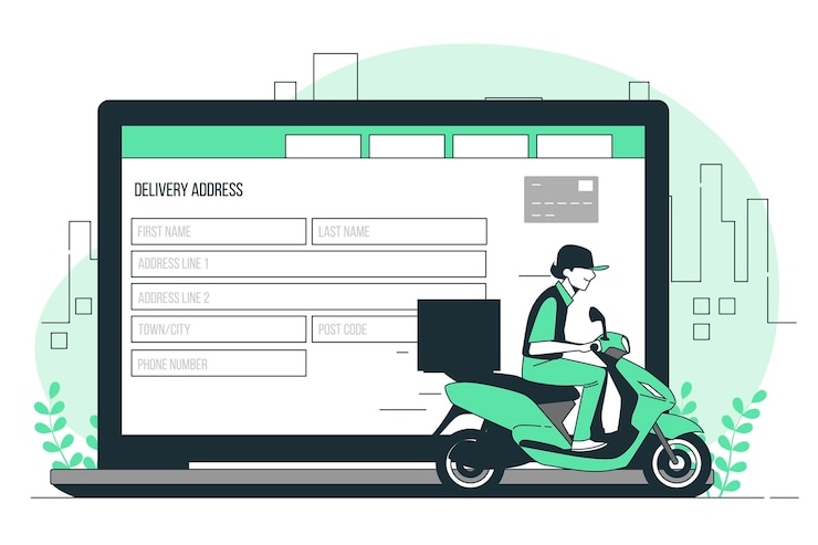 Vector Gratis delivery address concept illustration