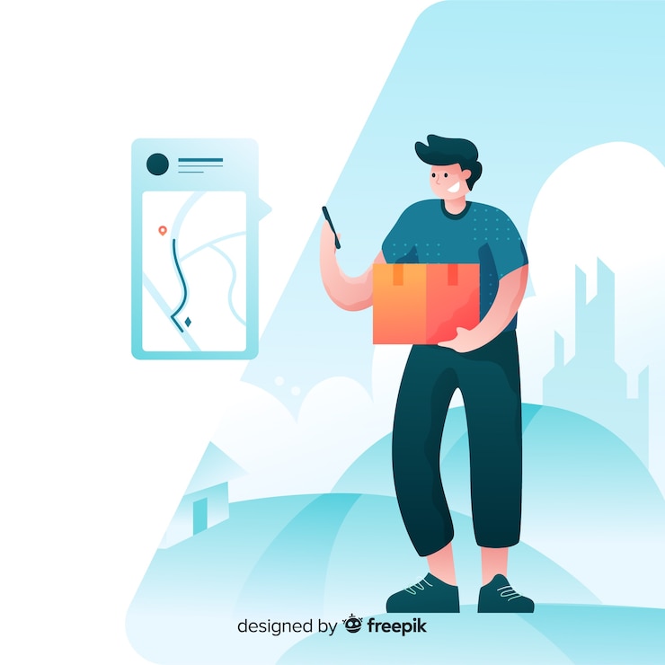 Vector Gratis delivery concept landing page