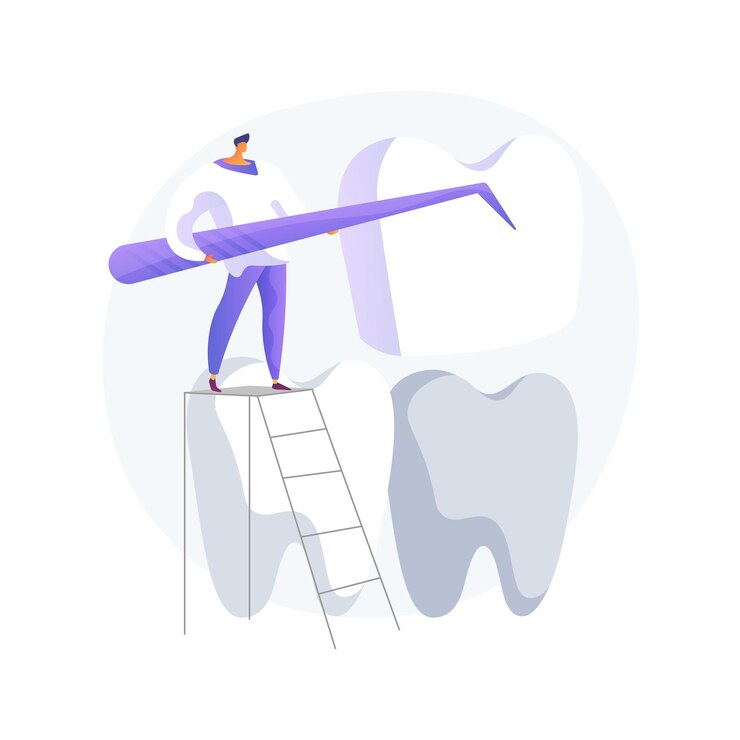 Vector Gratis dental veneers abstract concept vector illustration. veneer placement, dental beauty solution, teeth aesthetics, cosmetic dentistry service, orthodontic clinic, celebrity smile abstract metaphor.