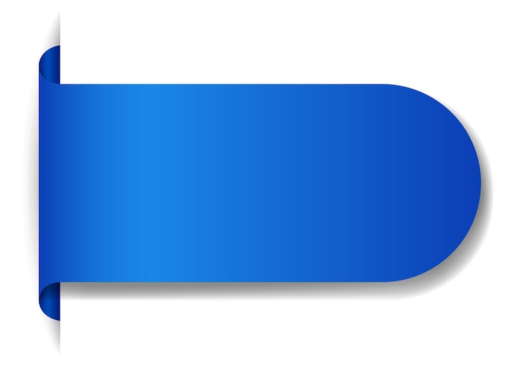 Vector Gratis desain banner biru dengan latar belakang putih