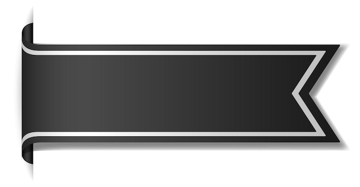 Vector Gratis desain banner hitam pada latar belakang putih