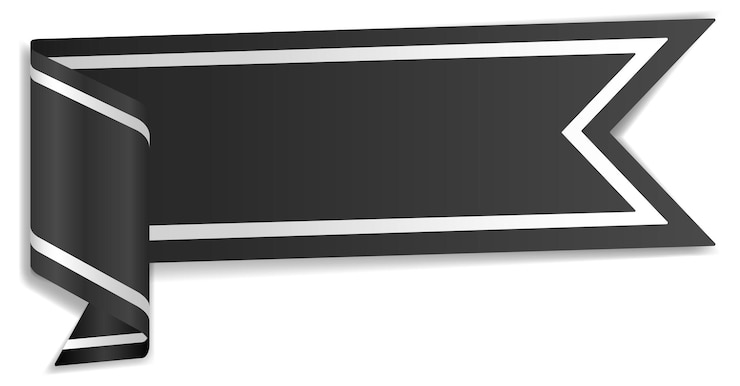 Vector Gratis desain banner hitam pada latar belakang putih
