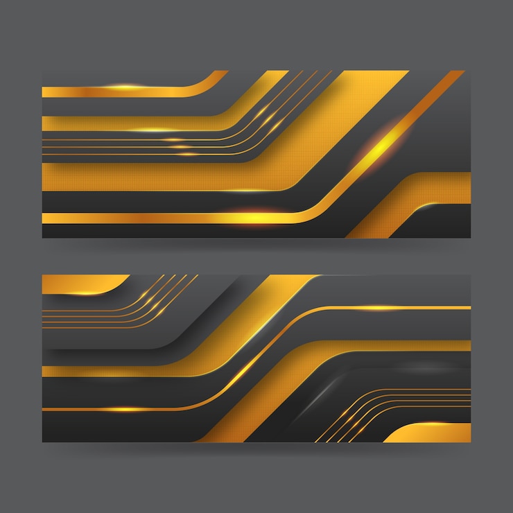 Vector Gratis desain banner mewah yang realistis