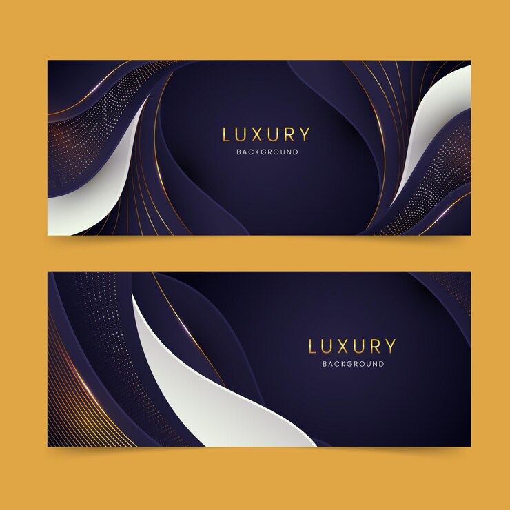 Vector Gratis desain banner mewah yang realistis