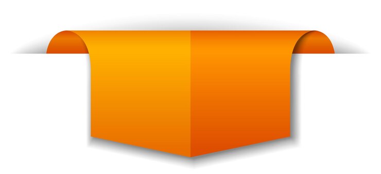 Vector Gratis desain banner oranye dengan latar belakang putih
