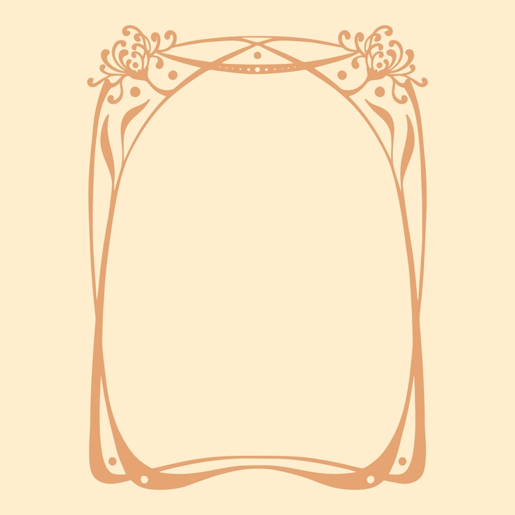 Vector Gratis desain bingkai art nouveau digambar tangan