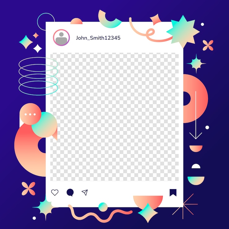 Vector Gratis desain bingkai postingan instagram gradien