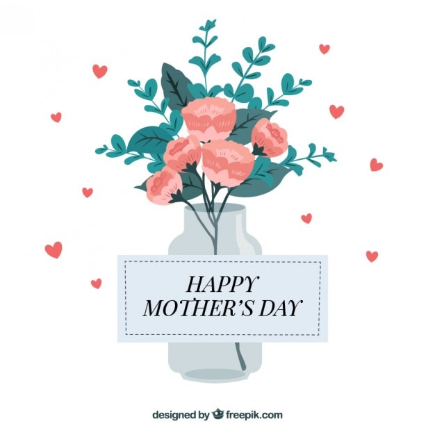 Vector Gratis desain buket bunga untuk hari ibu