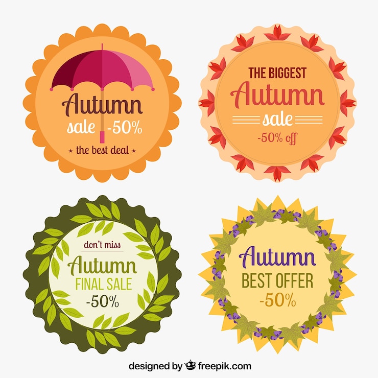 Vector Gratis desain bulat obral musim gugur