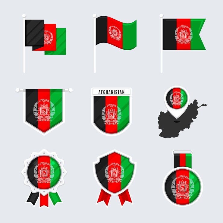 Vector Gratis desain datar emblem nasional afghanistan