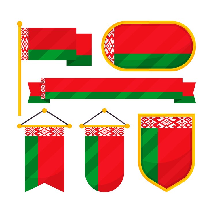 Vector Gratis desain datar lambang nasional belarus