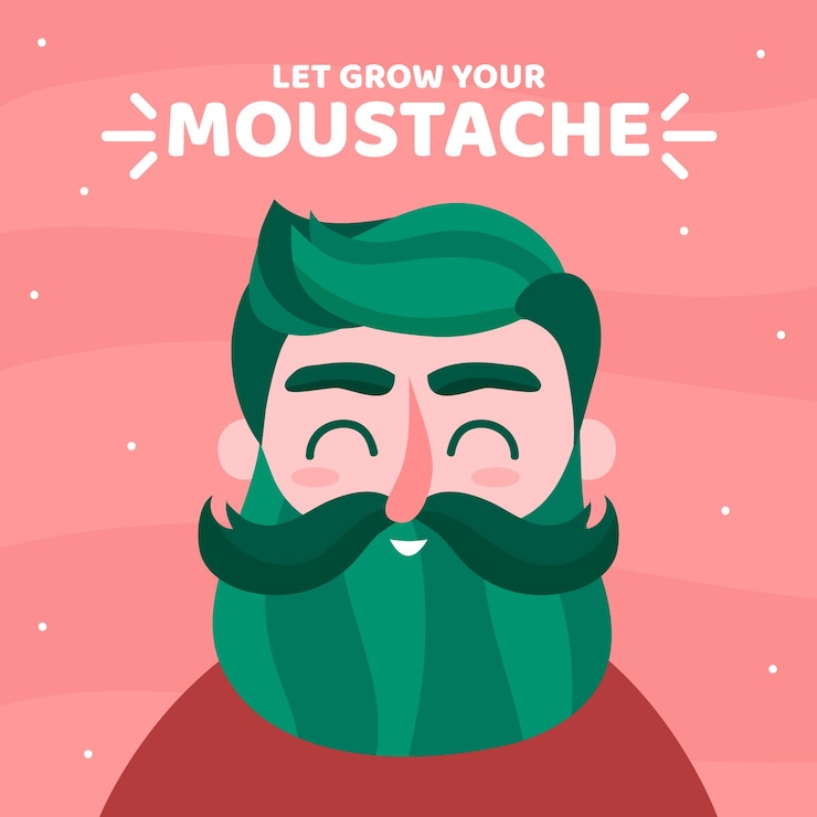 Vector Gratis desain datar latar belakang kesadaran movember