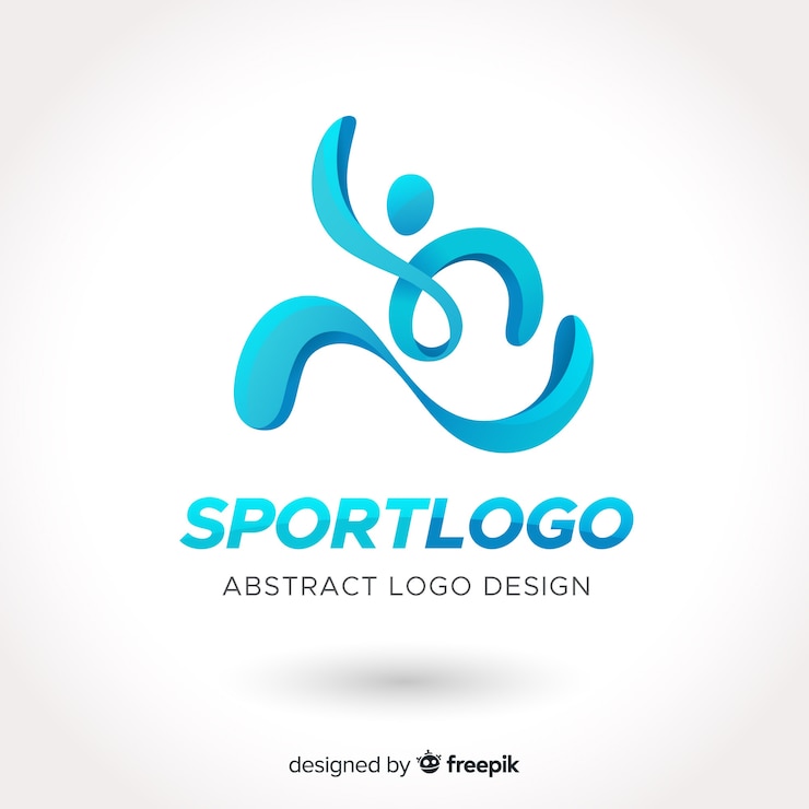 Vector Gratis desain datar logo olahraga abstrak