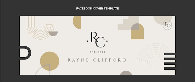 Desain datar sampul facebook butik geometris