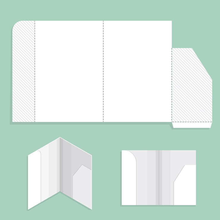 Vector Gratis desain datar templat die cut kotak