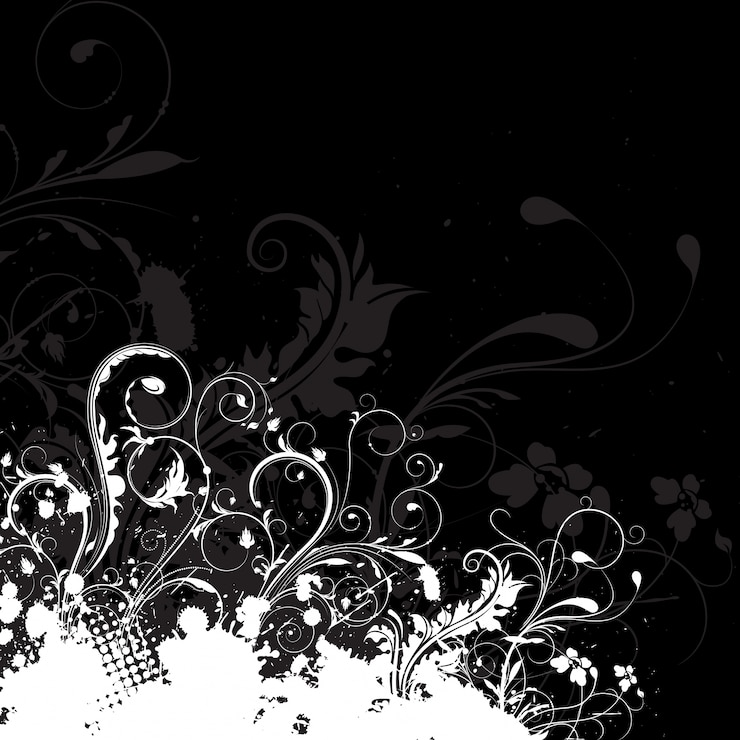 Vector Gratis desain floral abstrak pada latar belakang grunge