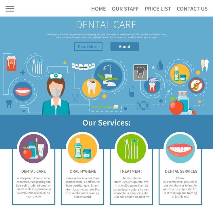Vector Gratis desain halaman perawatan gigi
