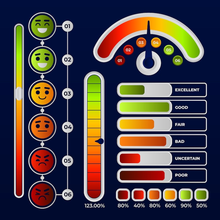 Vector Gratis desain infografis gradien nps