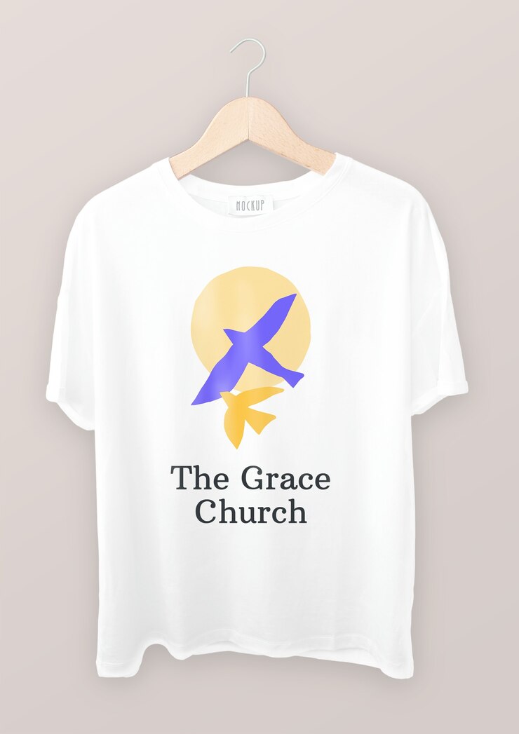 Vector Gratis desain kaos duotone gereja grace