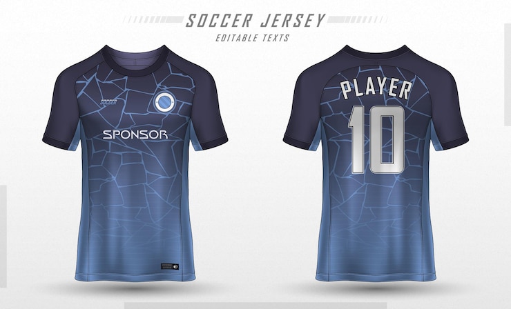 Desain kaos t olahraga templat jersey sepak bola