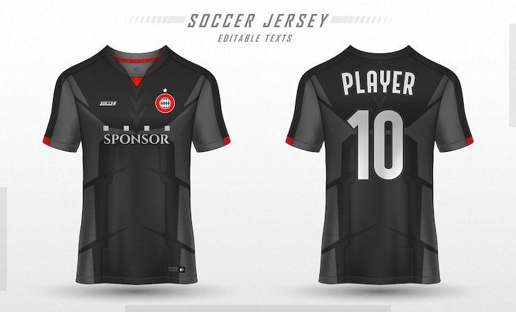 Desain kaos t olahraga templat jersey sepak bola