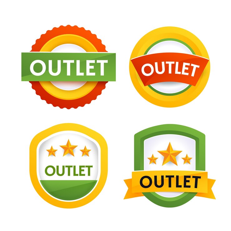 Vector Gratis desain koleksi label outlet