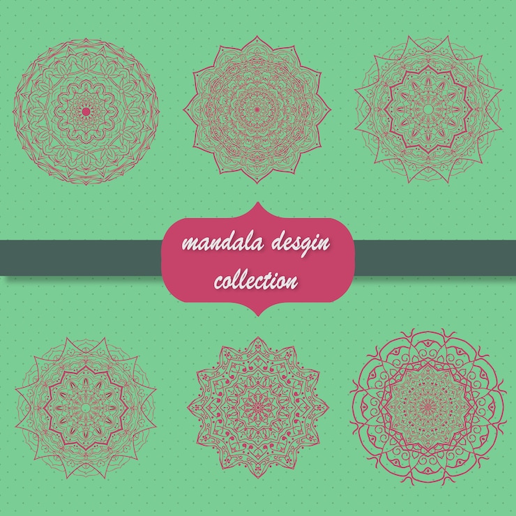 Vector Gratis desain koleksi mandala