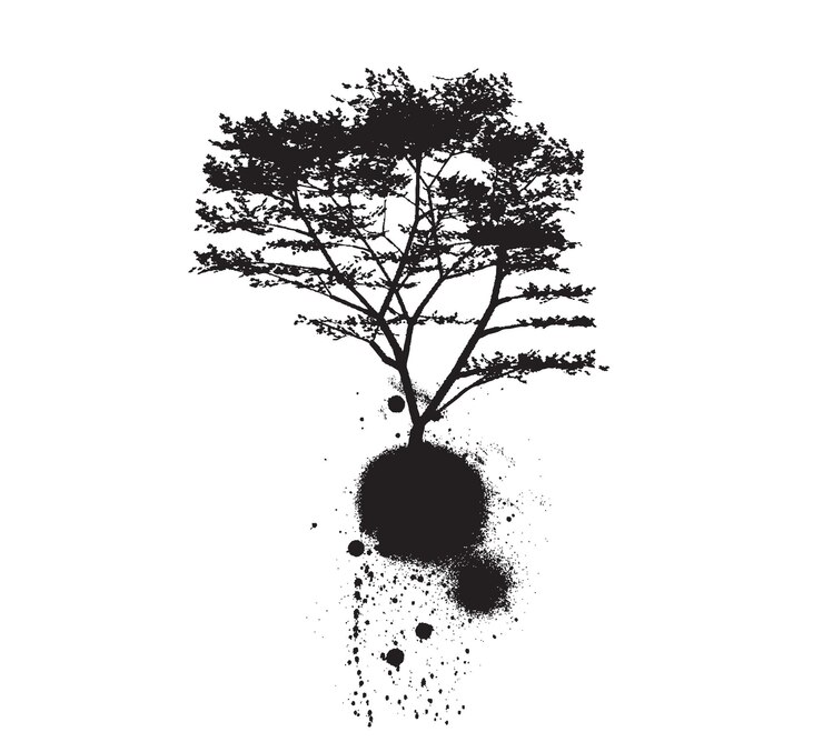 Vector Gratis desain kuas pohon grunge