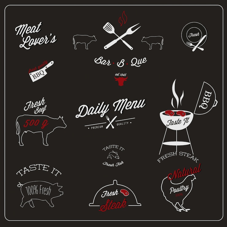 Vector Gratis desain label restoran