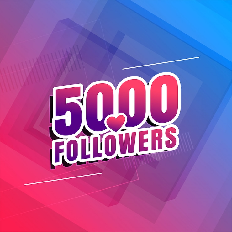 Vector Gratis desain latar belakang 5000 pengikut media sosial