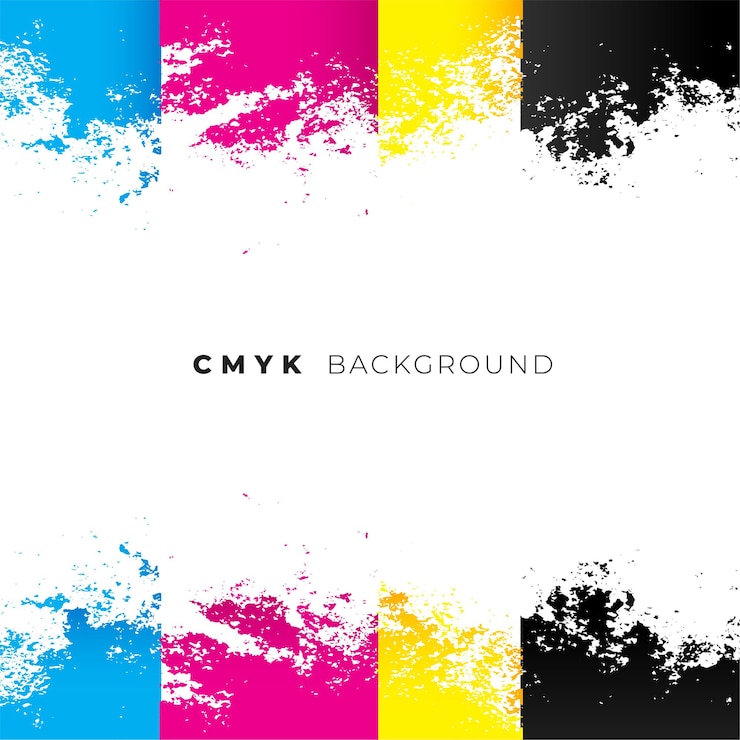 Vector Gratis desain latar belakang cat air cmyk abstrak