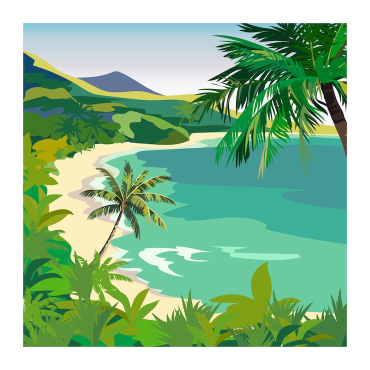 Vector Gratis desain latar belakang pantai