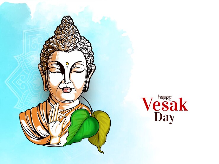 Vector Gratis desain latar belakang spiritual perayaan festival hari raya waisak