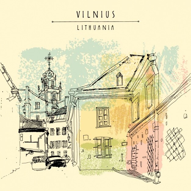 Vector Gratis desain latar belakang vilnius