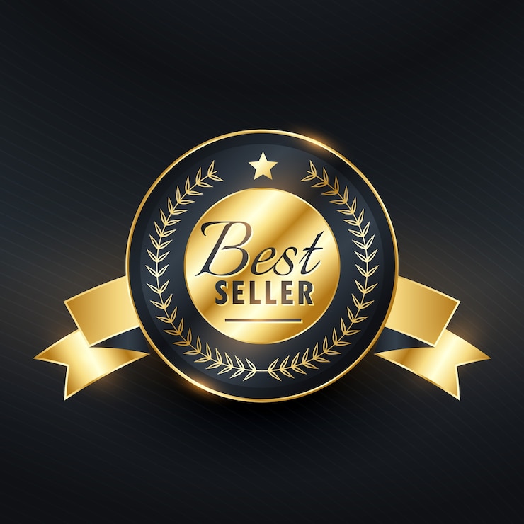 Vector Gratis desain lencana label emas terlaris